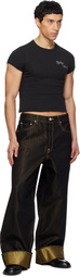 Kenzo Black Turn Up Wide Fit Jeans