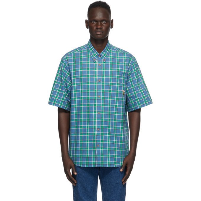 Photo: Gucci Blue and Green Vintage Check Short Sleeve Shirt