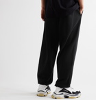 Balenciaga - Wide-Leg Logo-Print Loopback Cotton-Jersey Sweatpants - Black