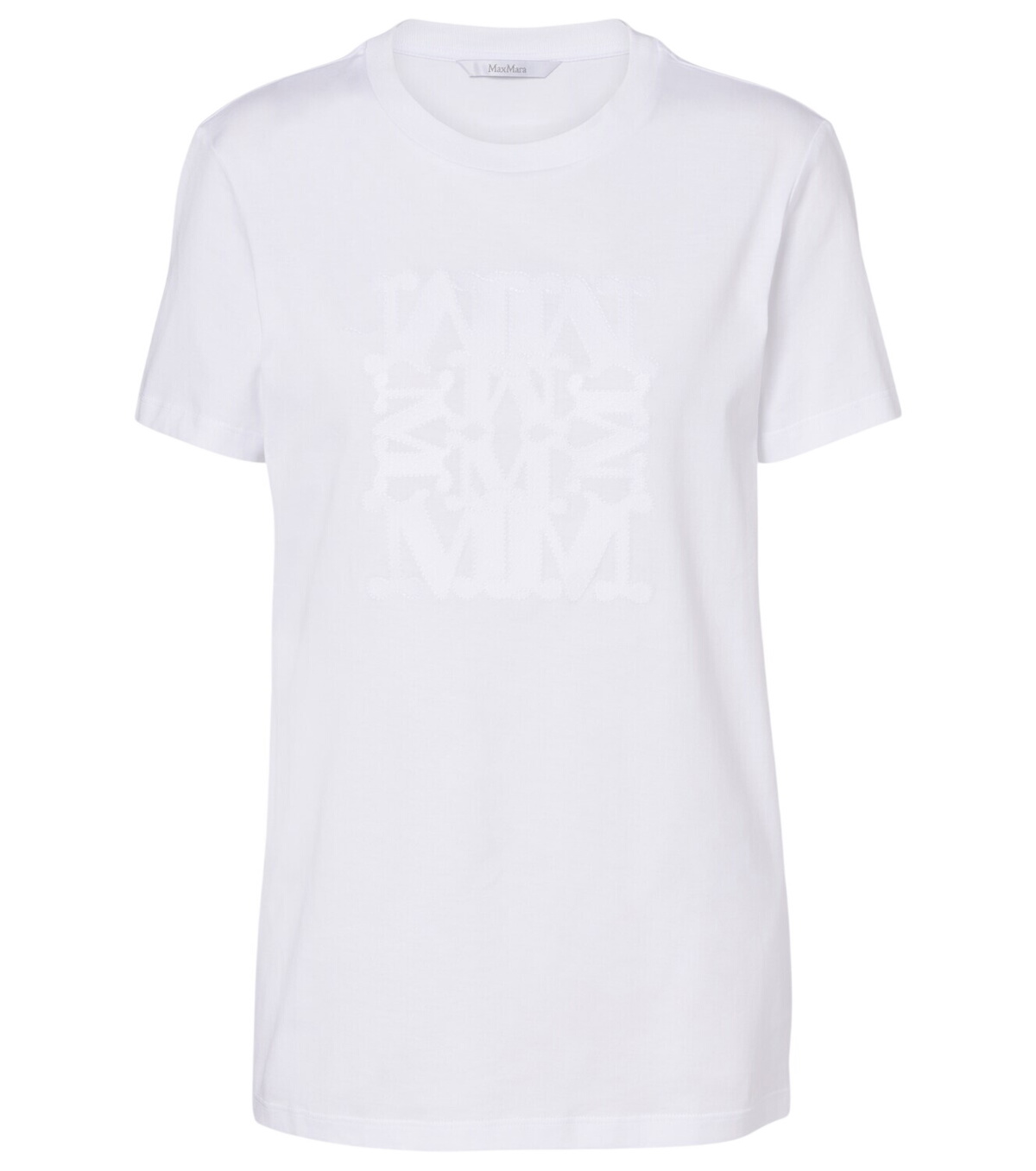 Max Mara Women's Striped T-shirt with Dog Print in Vanilla Max Mara