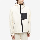 MKI Men's Polar Fleece Hooded Jacket in Off White/Khaki