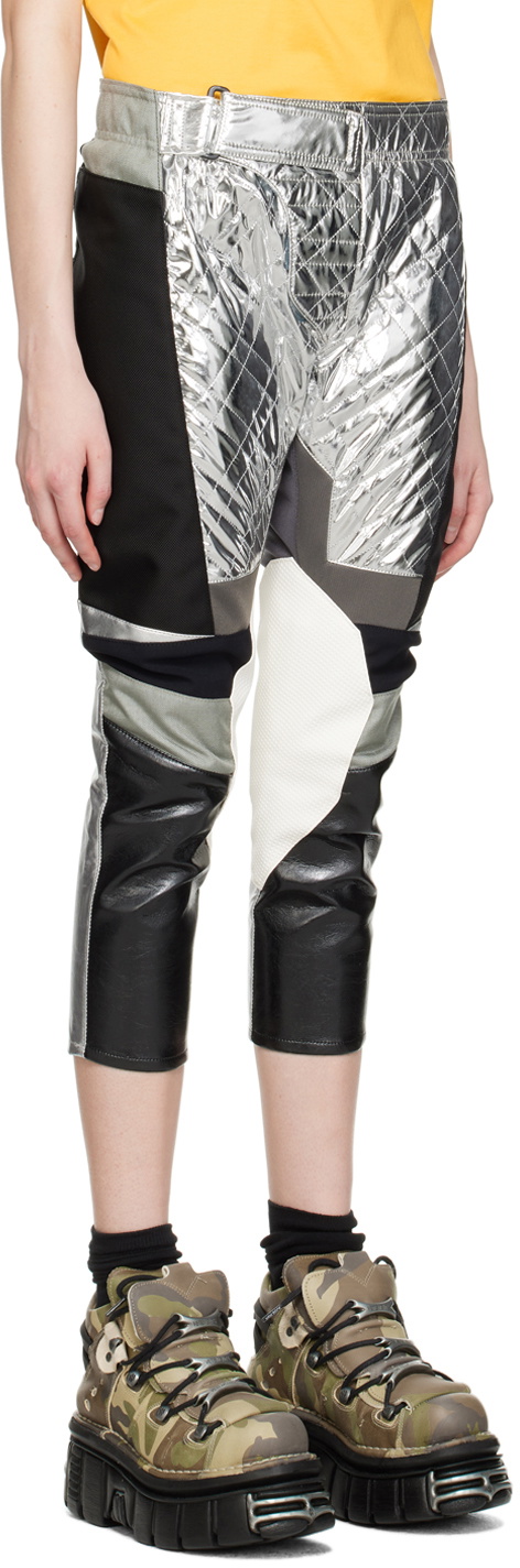 Jeans Junya Watanabe Taille 6 - Noir Avec Détails Cloutés Argent Et Découpes, état Parfait