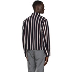 Thom Browne Navy Velvet Stripe Golf Jacket