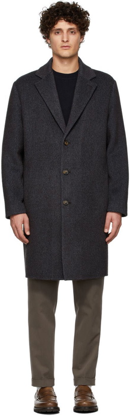 Photo: Loro Piana Black & Blue Cashmere Findon Coat