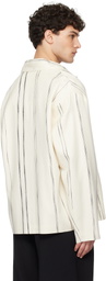 COMMAS Off-White Woven Stripe Resort Jacket