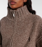 The Attico Embroidered wool and cashmere cardigan