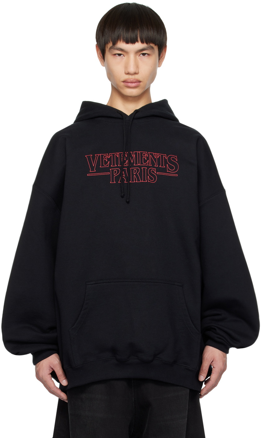 VETEMENTS Black Printed Hoodie Vetements