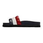 Thom Browne Navy and Red Quilted Pool Slides