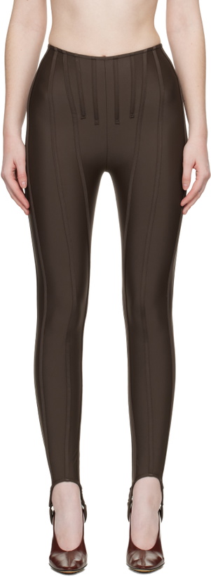 Photo: Mugler SSENSE Exclusive Brown Corseted Leggings