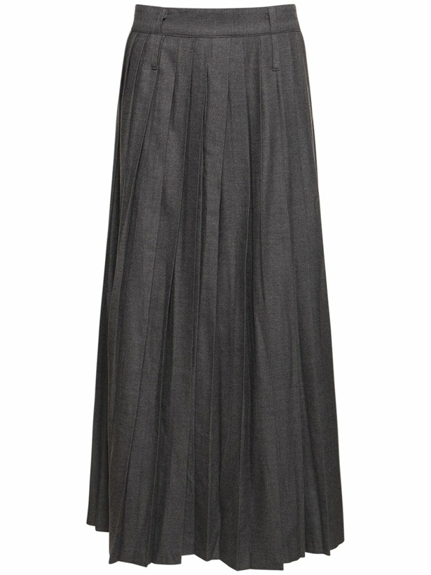 Photo: THE FRANKIE SHOP Bailey Pleated Wool Blend Long Skirt