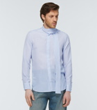 Valentino Self-tie pinstriped washed silk shirt