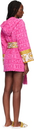 Versace Pink 'I Heart Baroque' Short Bathrobe