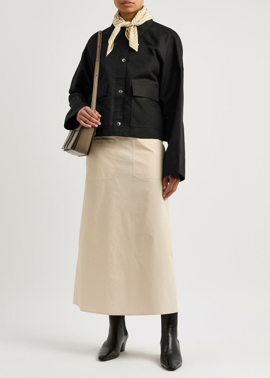 Toteme Cropped Cotton Jacket Black Toteme