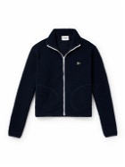 Drake's - Logo-Embroidered Wool-Blend Fleece Jacket - Blue