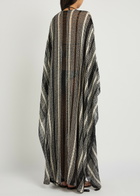 Missoni Striped Open-knit Kaftan Cover-up White And Black