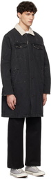 UNDERCOVER Black Sherpa Fleece-Lined Denim Coat