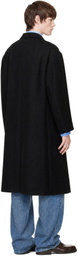 SOSHIOTSUKI Black Open Placket Classic Drill Coat