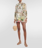 Camilla Floral high-rise silk crêpe shorts