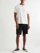 James Perse - Straight-Leg Poplin-Trimmed Supima Cotton-Jersey Drawstring Shorts - Black