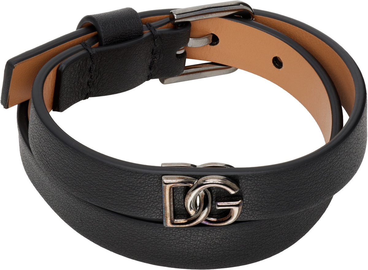 Dolce&Gabbana Calfskin 'DG' Logo Bracelet