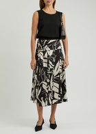 High Cue Panelled Satin top Black