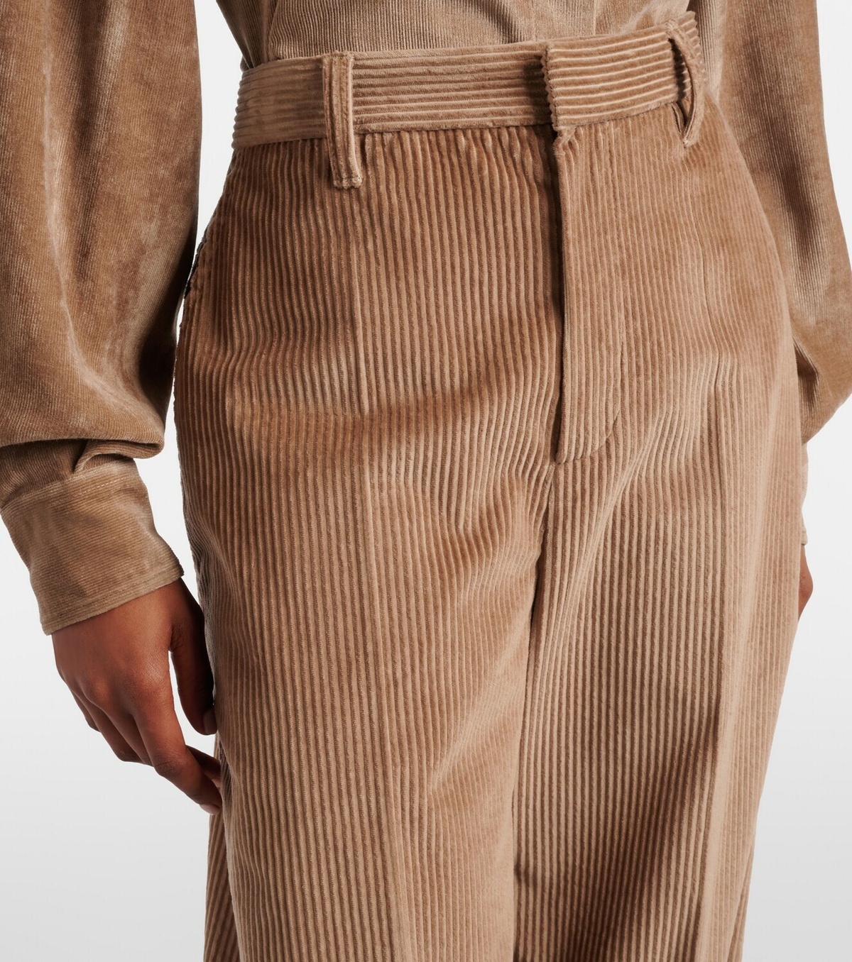 Brunello Cucinelli Monili cotton corduroy wide-leg pants