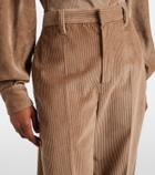 Brunello Cucinelli Monili cotton corduroy wide-leg pants