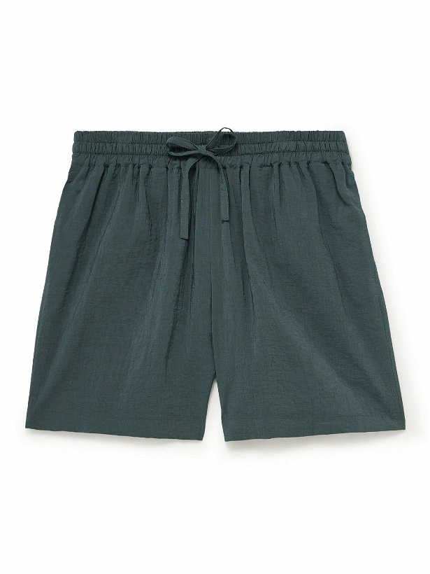Photo: LE 17 SEPTEMBRE - Novis Wide-Leg Crinkled-Taffeta Drawstring Shorts - Green