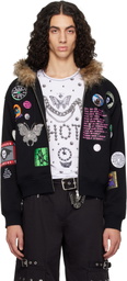 Chopova Lowena Black Fuz Zip Hoodie