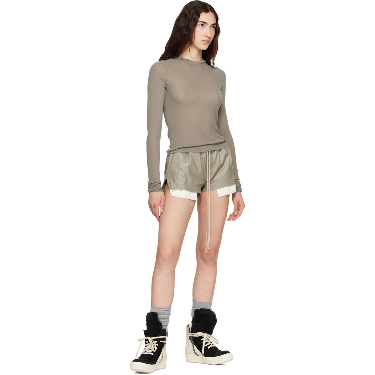 Rick Owens Black Tower Geobasket Sneakers