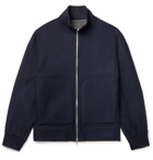 Brunello Cucinelli - Reversible Cashmere and Silk-Blend Bomber Jacket - Blue