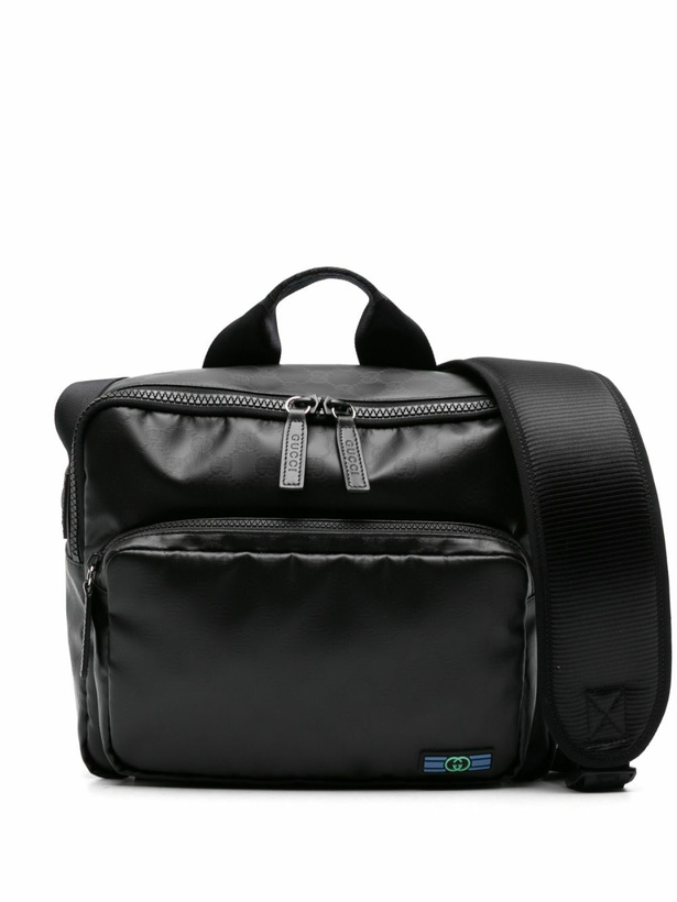 Photo: Gucci Black GG Crystal Canvas Shoulder Bag