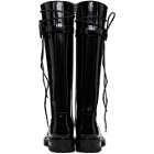 Ann Demeulemeester SSENSE Exclusive Black Patent Lace-Up Knee-High Boots