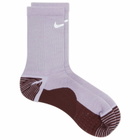 Nike Trail Crew Socks in Hydrangeas/Burgundy/Silver