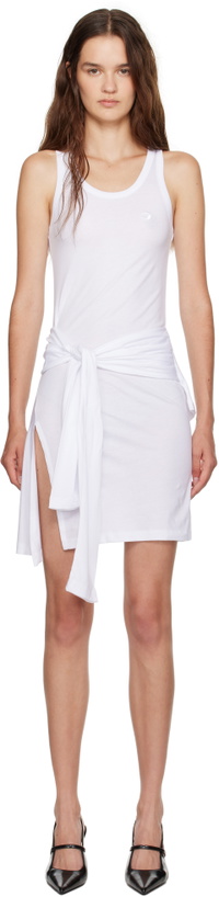 Photo: Coperni White Knotted Jersey Minidress