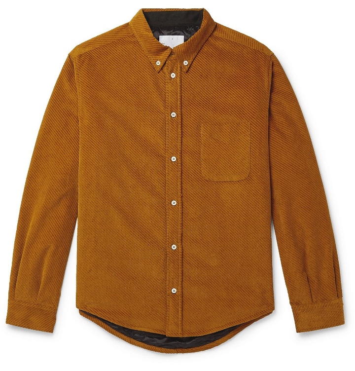 Photo: 4SDesigns - Button-Down Collar Cotton-Blend Corduroy Shirt - Brown