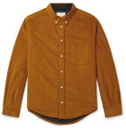 4SDesigns - Button-Down Collar Cotton-Blend Corduroy Shirt - Brown