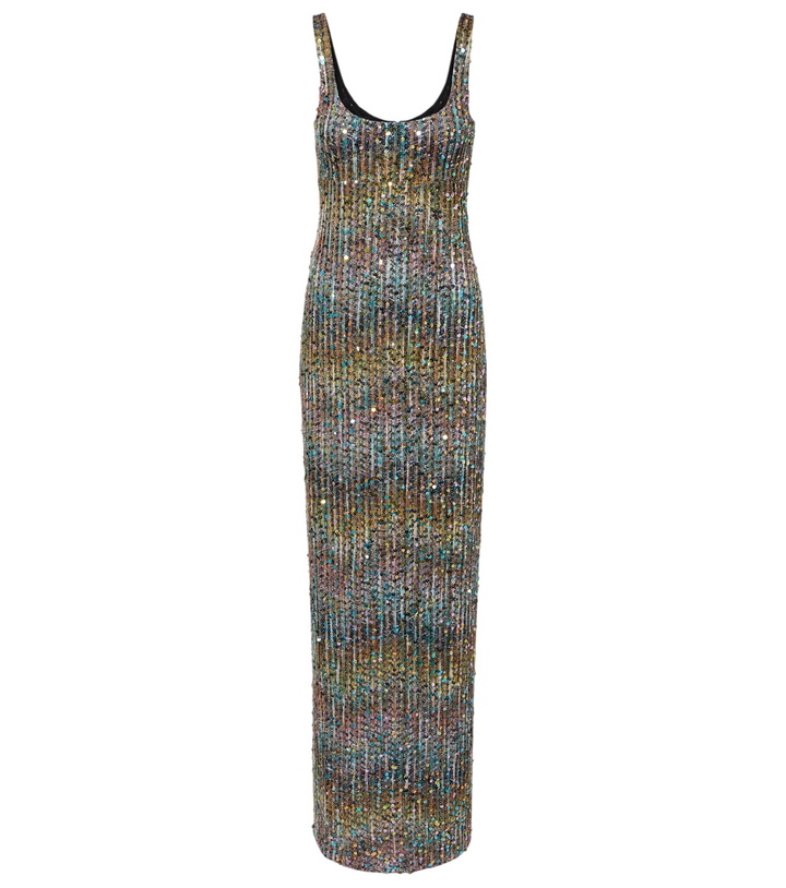 blue dress for baby girl Spectacular Missoni Multi Color Knit Halter Dress with Fringe main image 1