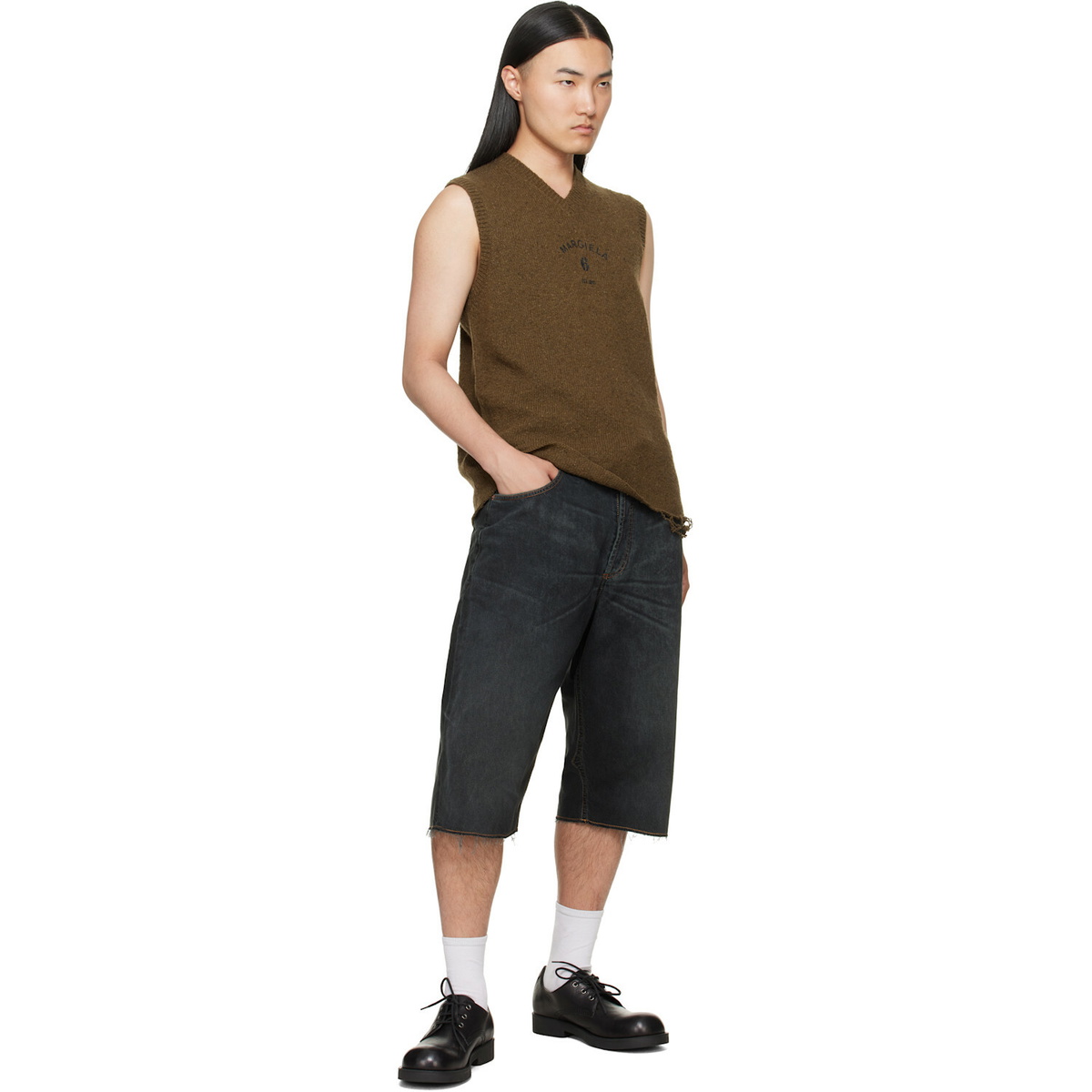 MM6 Maison Margiela Khaki Wool Sweater Vest