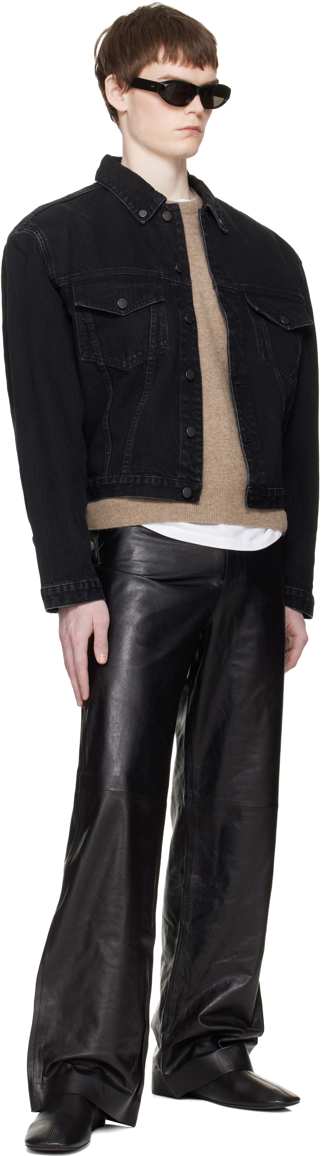 Entire Studios Black Shrunken Denim Jacket