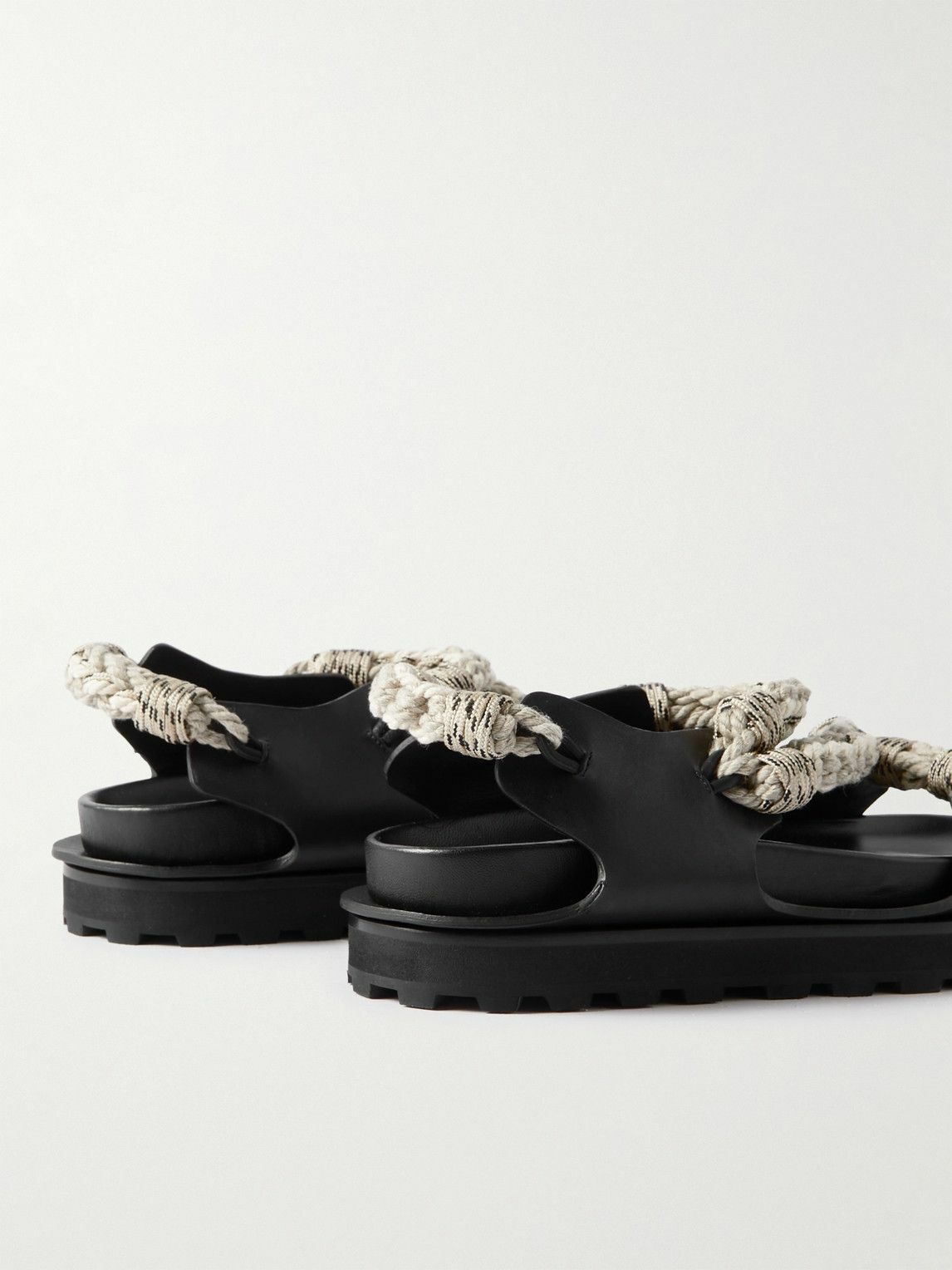 Jil Sander - Leather and Rope Sandals - Black Jil Sander