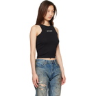 Palm Angels Black Classic Logo Fitted Tank Top