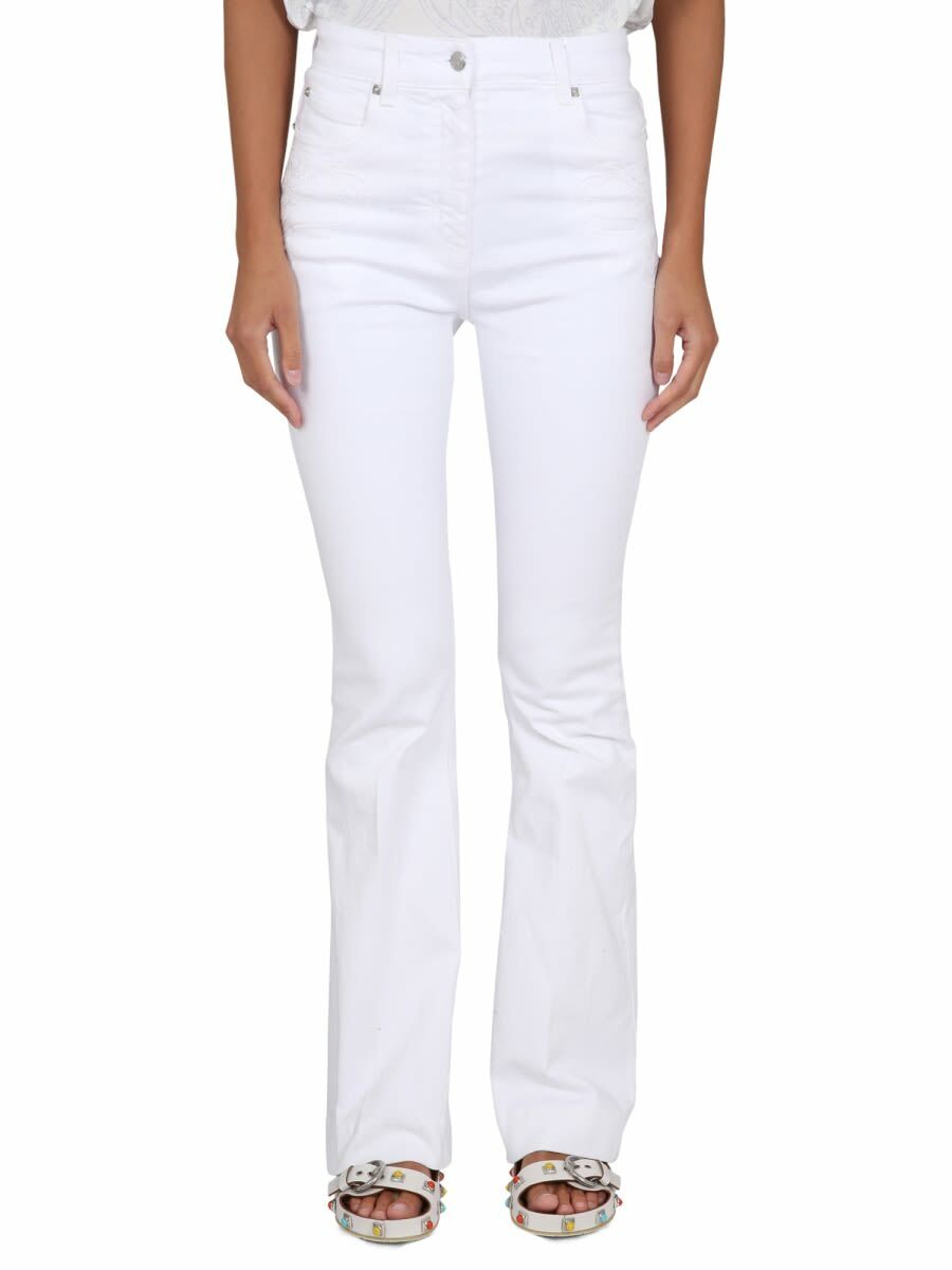 Jean Etro 5 Poches - Taille 34 US - Coupe Droite - Gris - Coton Délavé - Neuf Avec étiquettes