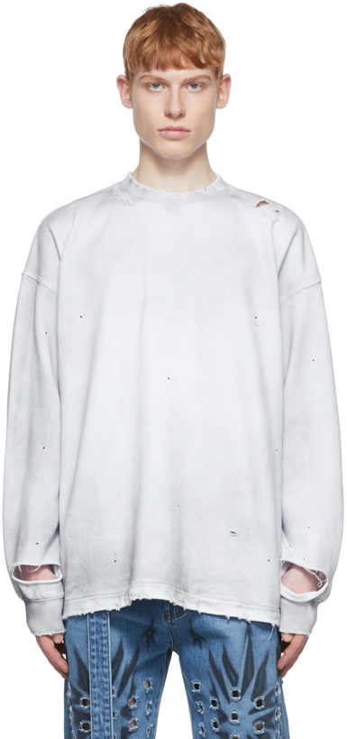 Photo: We11done Grey Cotton Sweatshirt