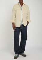 Drake's Patch Pockets Corduroy Overshirt Beige