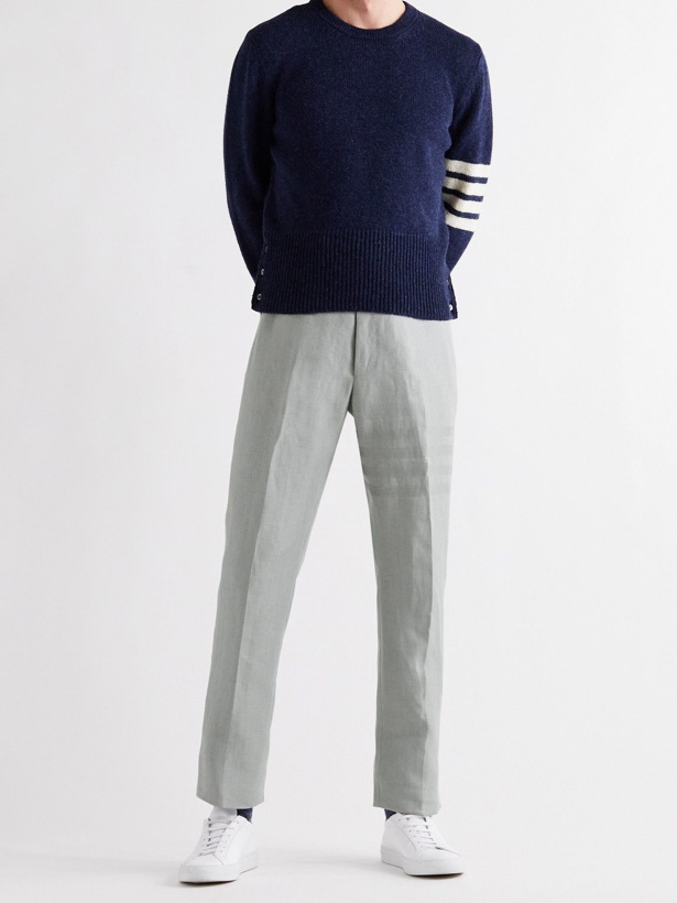 Photo: Thom Browne - Striped Linen Trousers - Gray