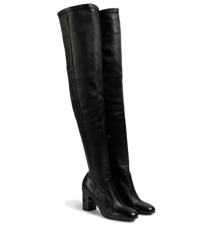 Photo: Max Mara Damier leather over-the-knee boots