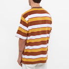 Beams Plus Men's Stripe Pile Pocket T-Shirt in Brown