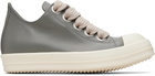 Rick Owens Gray Temple Jumbolace Low Sneakers
