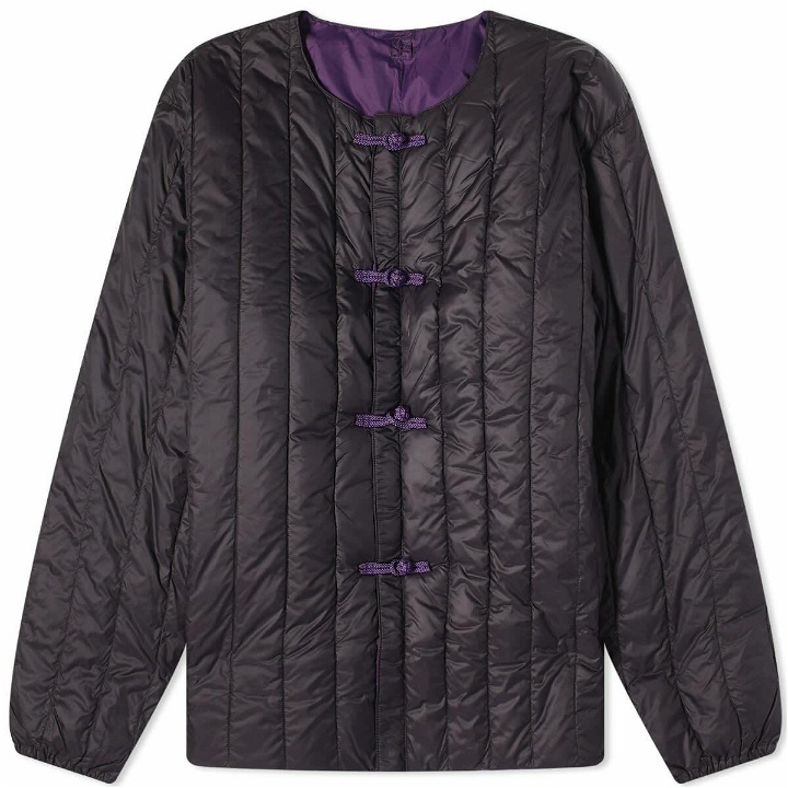 Photo: Taion Men's x Beams Lights Reversible Inner Down Jacket in Black/Purple